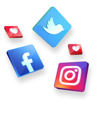 3 D Social Media Icons With Smartphone Symbol on Transparent Background Png 1